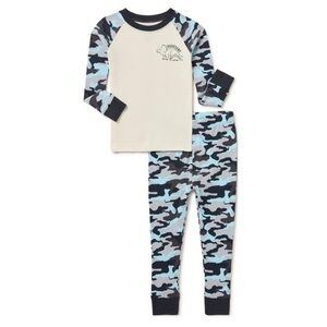 Wonder Nation Toddler Boys Cotton Long Sleeve Top Pajama Pants Set Size 2T